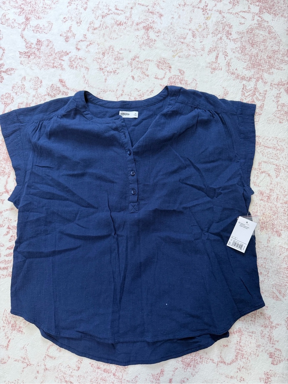 Sonoma Navy Button-Front Henley